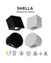 SHELLA * BAÑADOR PARED LED 3W 3000K C. NEGRO